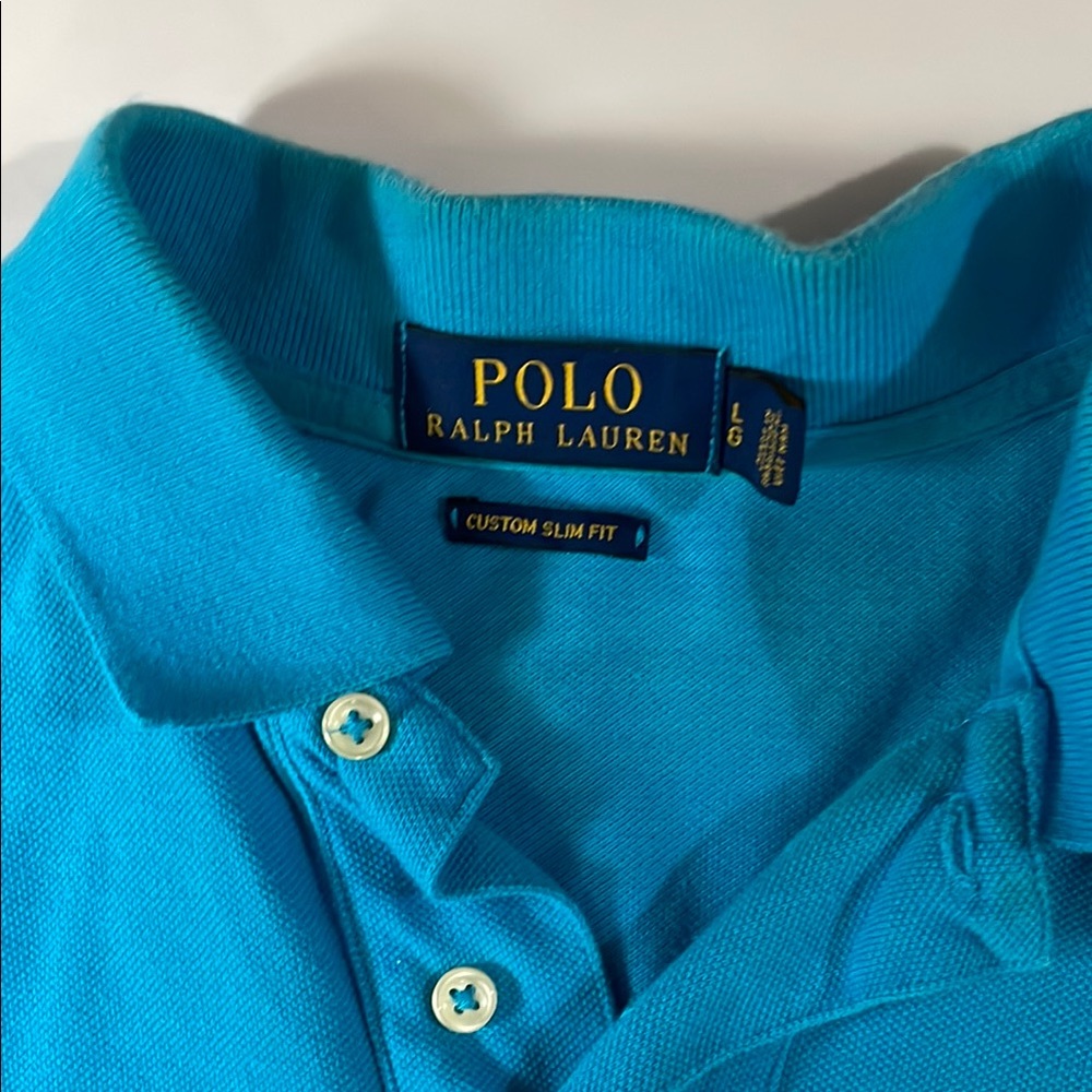 Polo by Ralph Lauren Men's Vibrant Blue Polo Shirt 100% Cotton Slim Fit Large - Picture 2 of 8